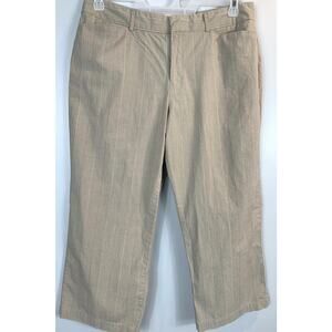 Docker's Metro Capri Women's Size 14 Light Brown Pinstripe